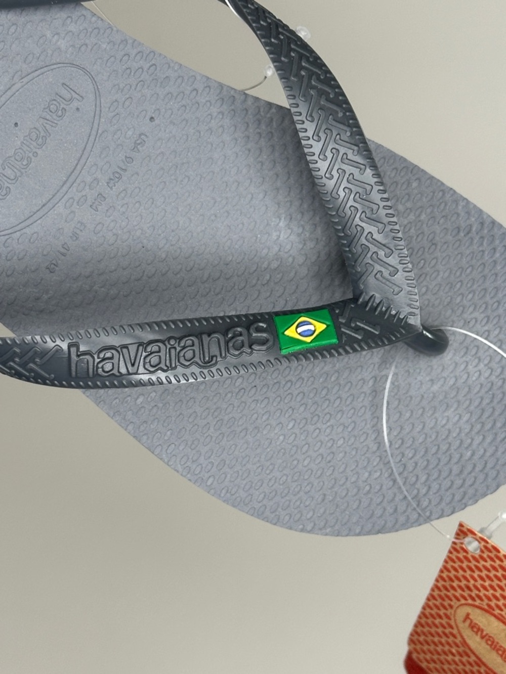 Havaianas Brazil Logo Flip-Flop Sandals Gray Mens Size 8, Euro 41/42 Womens 9/10 - Picture 4 of 5